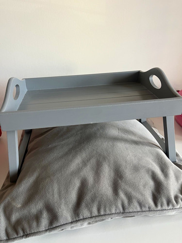 Grey wooden sofa - arm, 12in