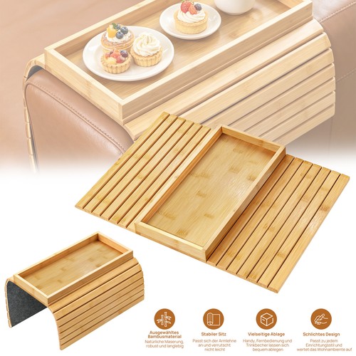 Sofa arm tray storage bamboo - tray,