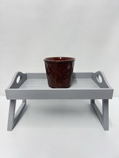 grey wooden sofa arm tray with