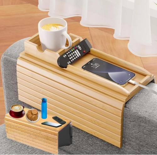 Sofa arm tray wood double - sofa,