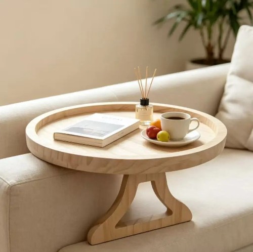 Natural wooden sofa armrest - natural,