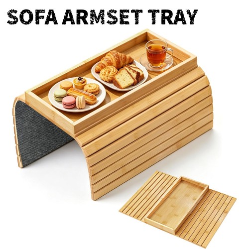 Bamboo sofa arm - tray, drinks